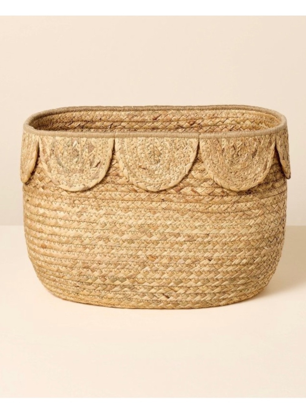 Natural Woven Scalloped Storage Basket - Hearth & Hand Magnolia
